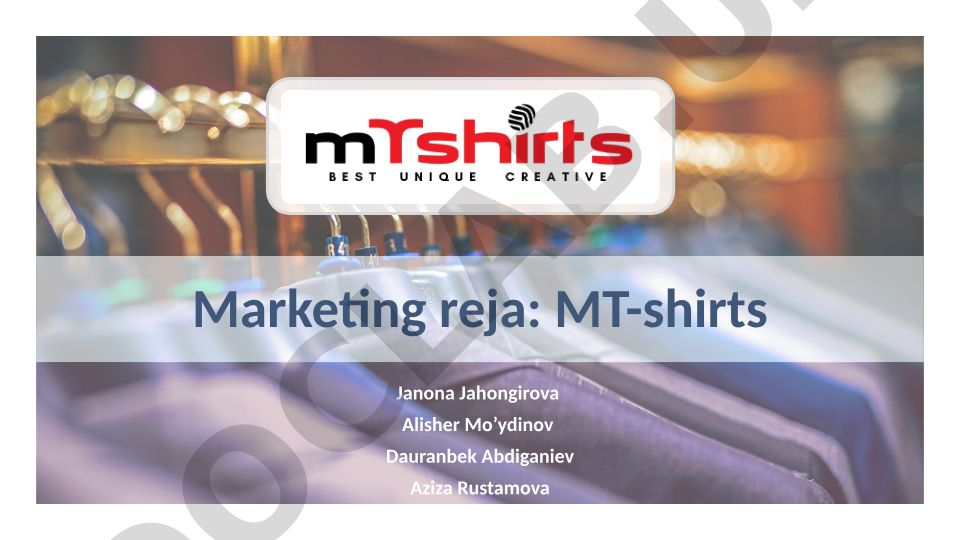 Futbolkalarga gul bosish biznesi uchun marketing rejasi