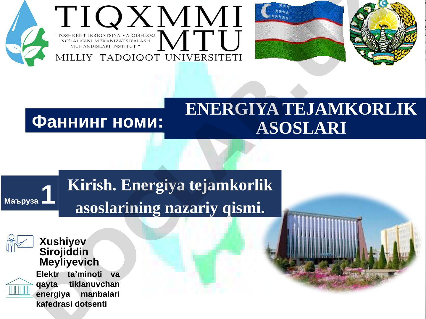 Energiya tejamkorlik asoslari