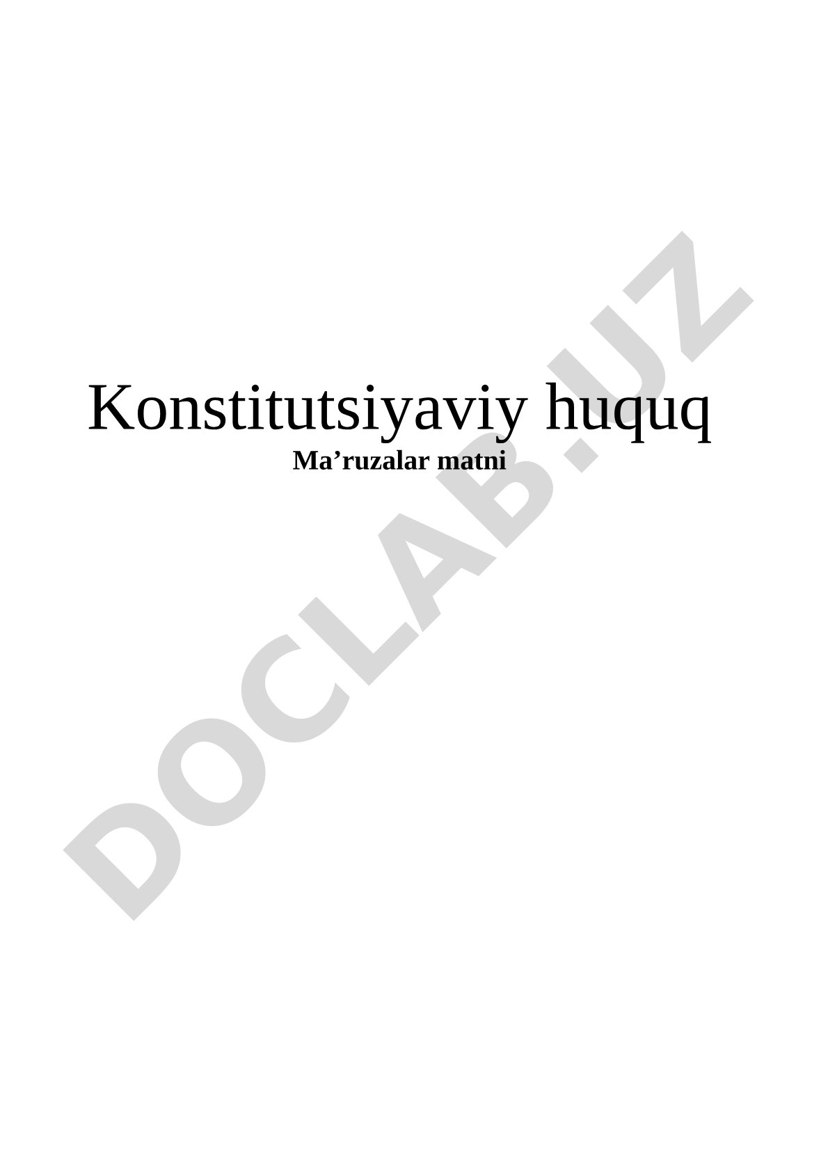 Konstitutsiyaviy huquq ma’ruzalar matni