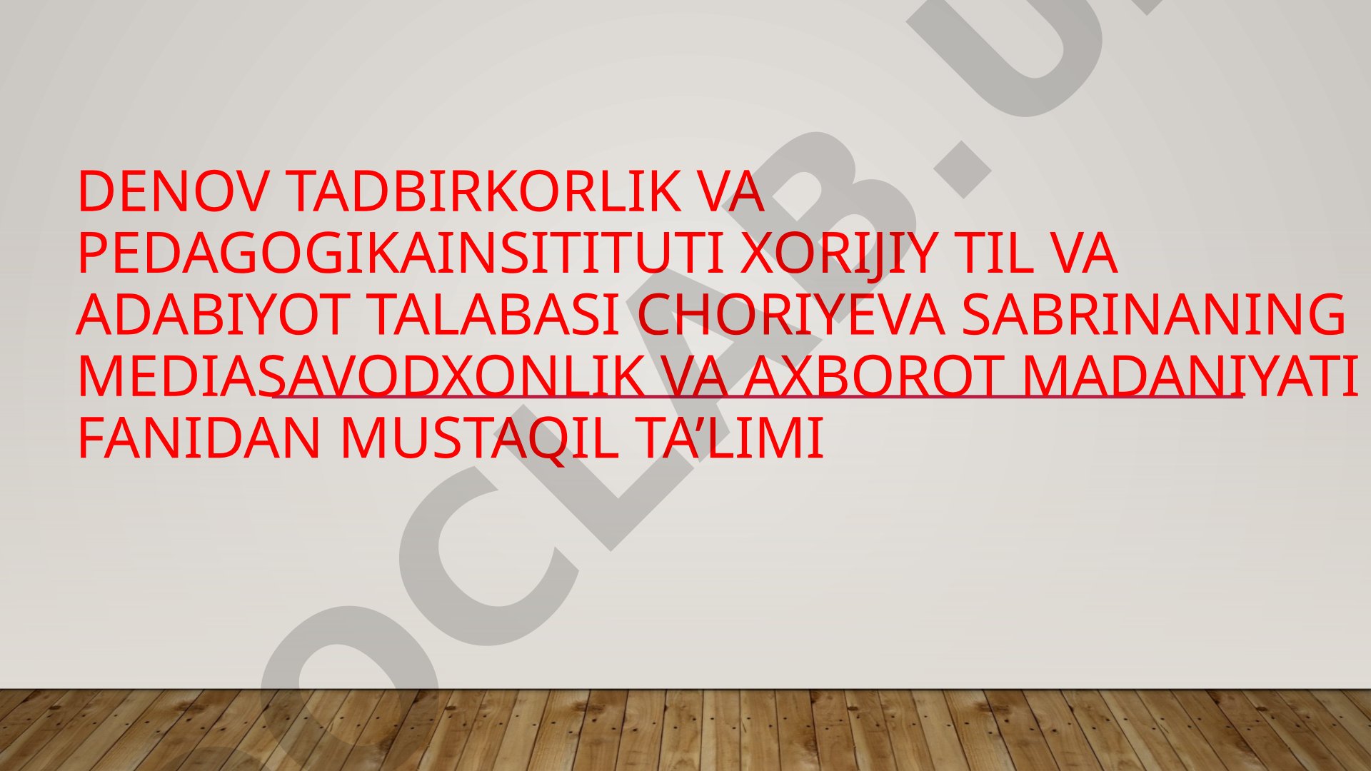 Mediasavodxonlik va axborot madaniyati