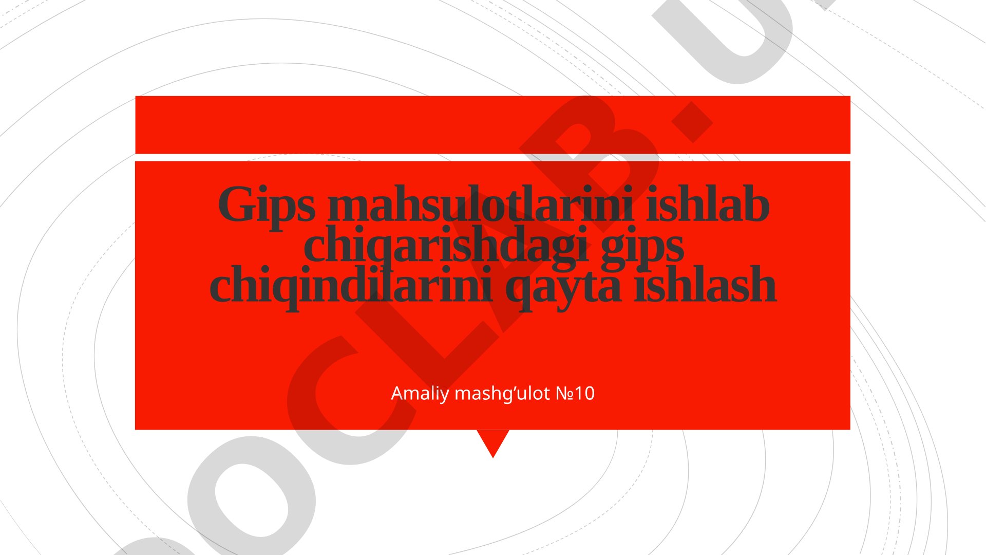 Gips chiqindilarini qayta ishlash va fosfogipsdan foydalanish