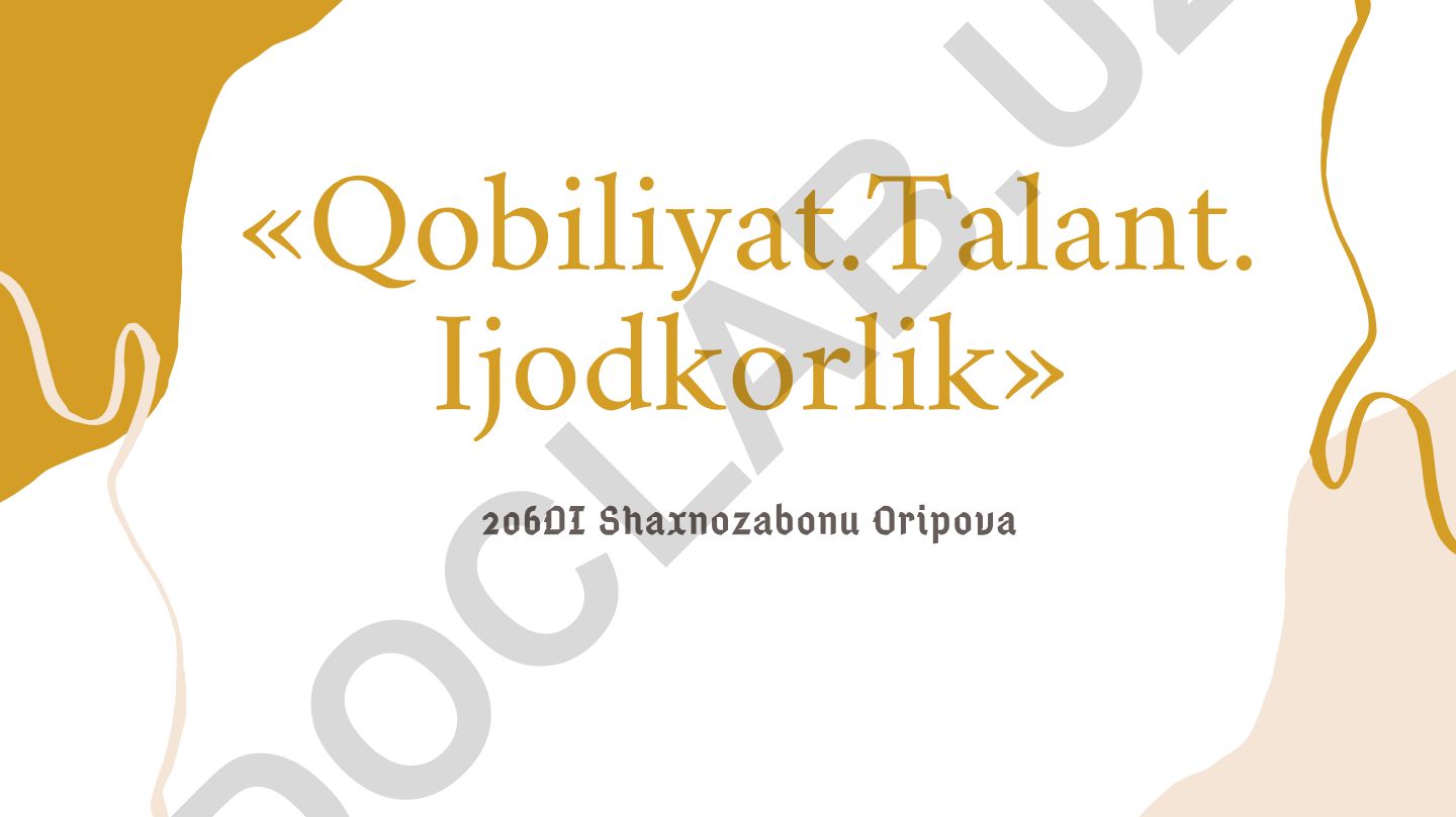 Qobiliyat, talant va ijodkorlik tushunchalari