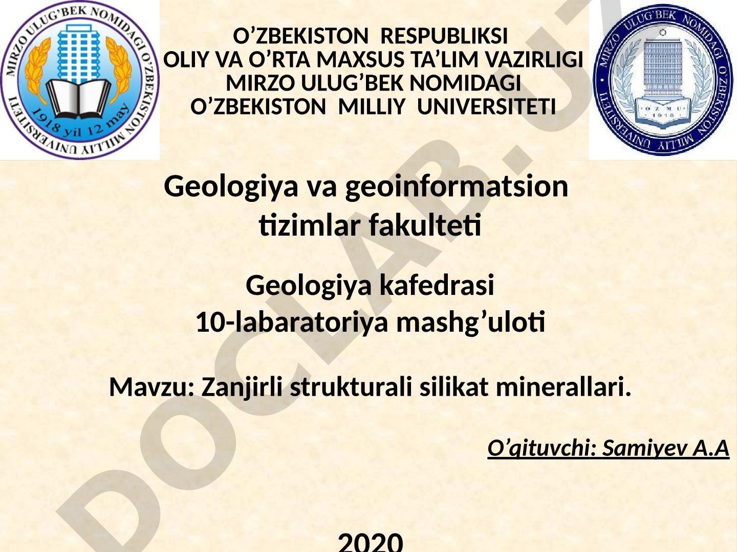 Zanjirli strukturali silikat minerallari