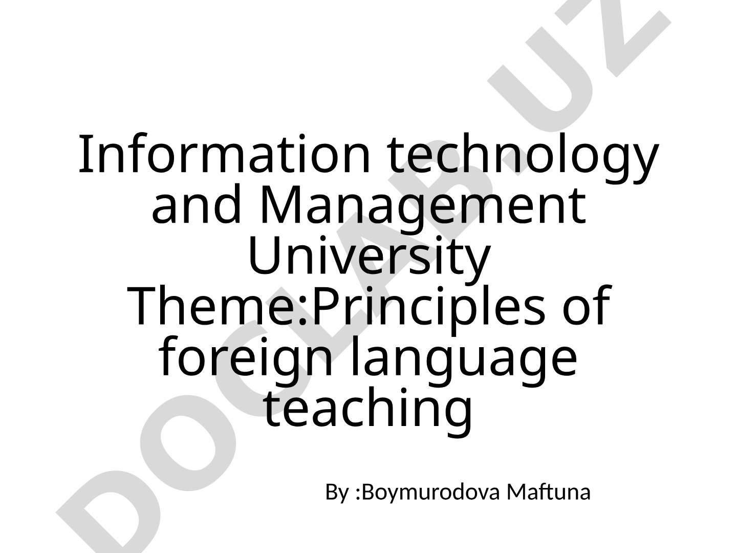 Principles of foreign language teaching