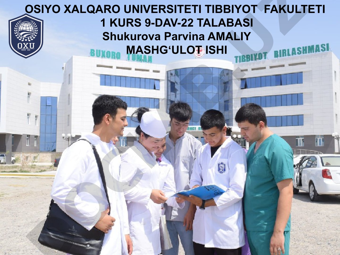 Buxoro viloyati kardiologiya dispanserida amaliyot o'tash