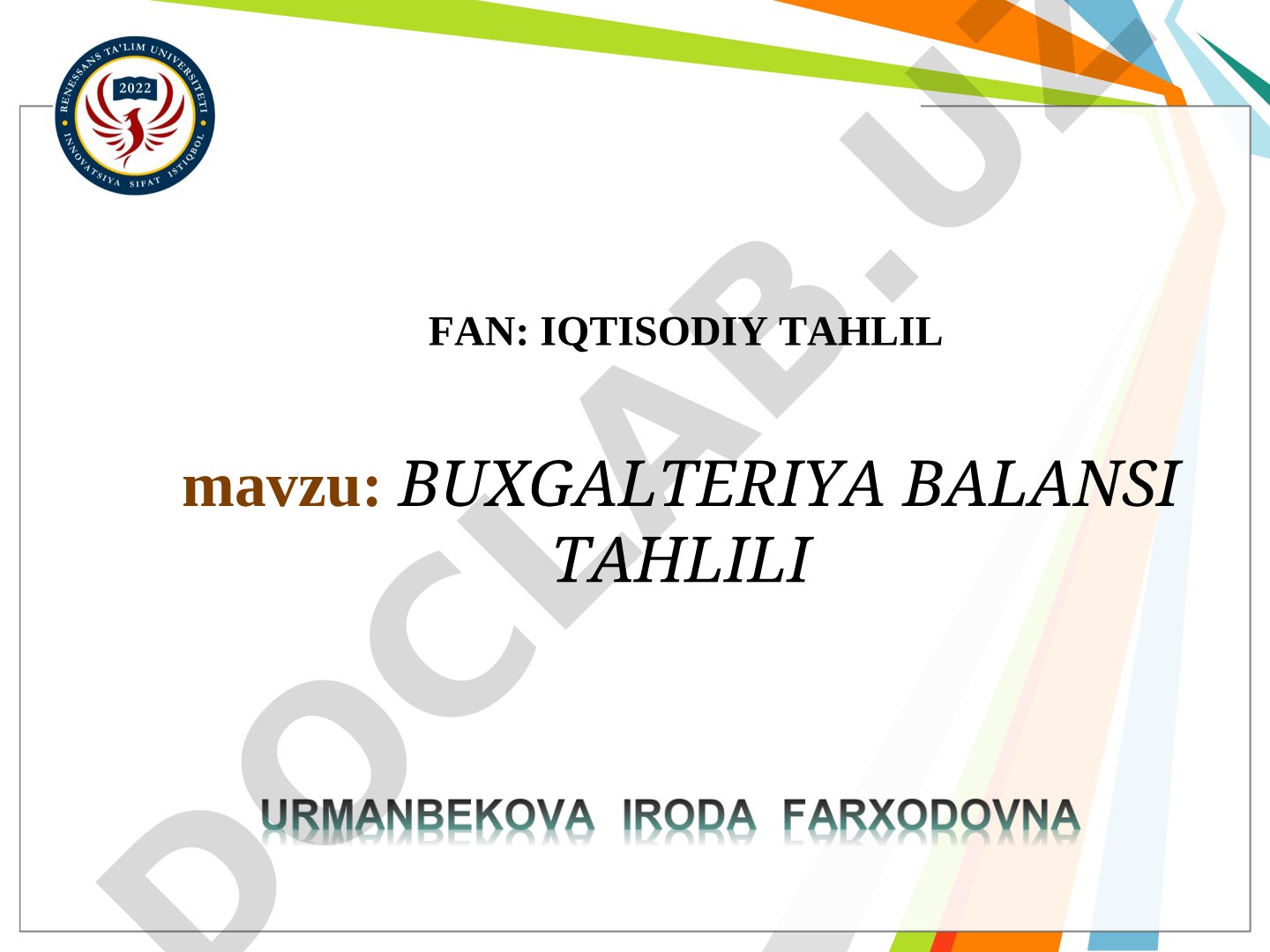 Buxgalteriya balansi tahlili