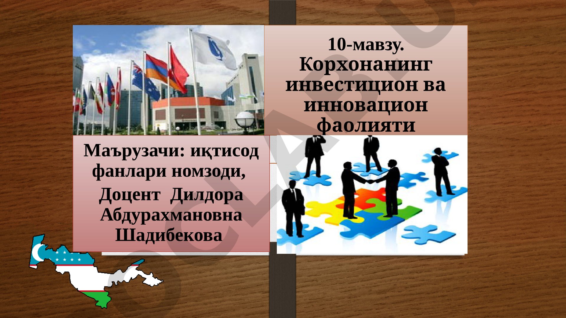Корхонанинг инвестицион ва инновацион фаолияти