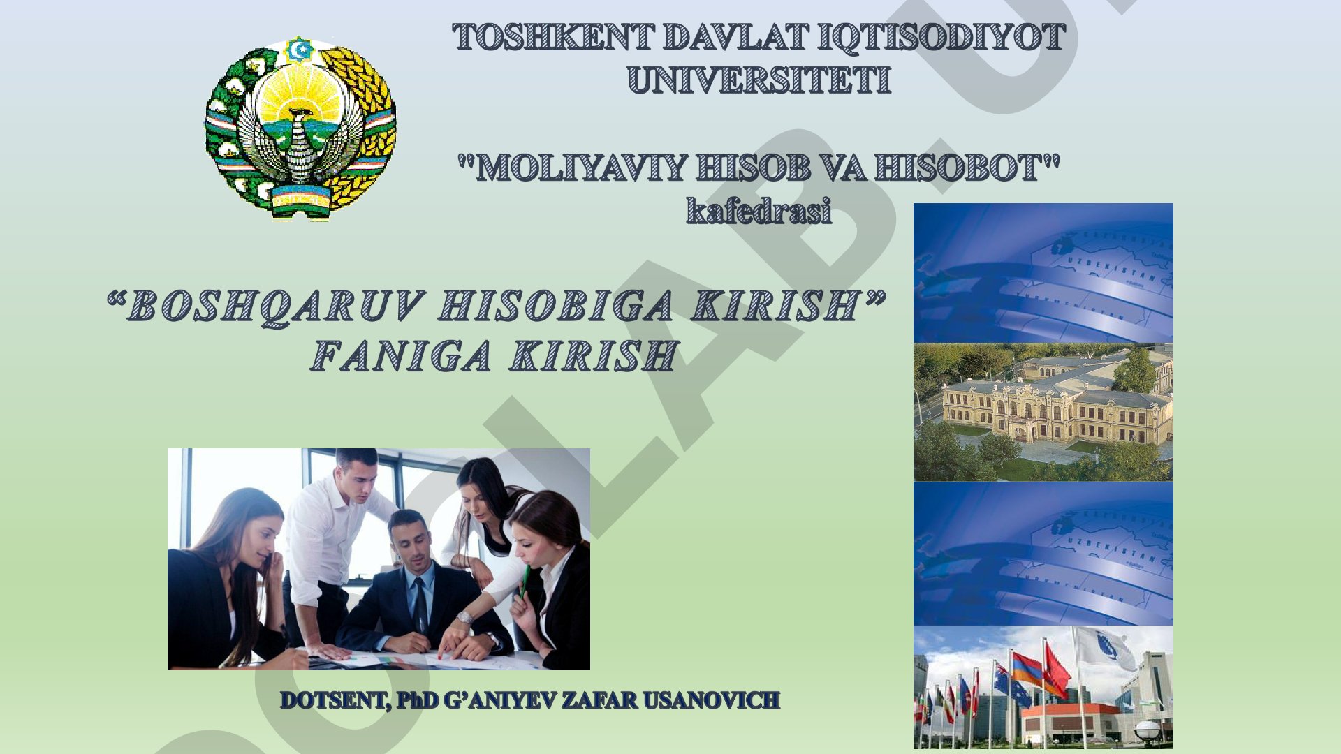 Ilg’or boshqaruv hisobi fanining predmeti, metodi, vazifalari va muammolari haqida