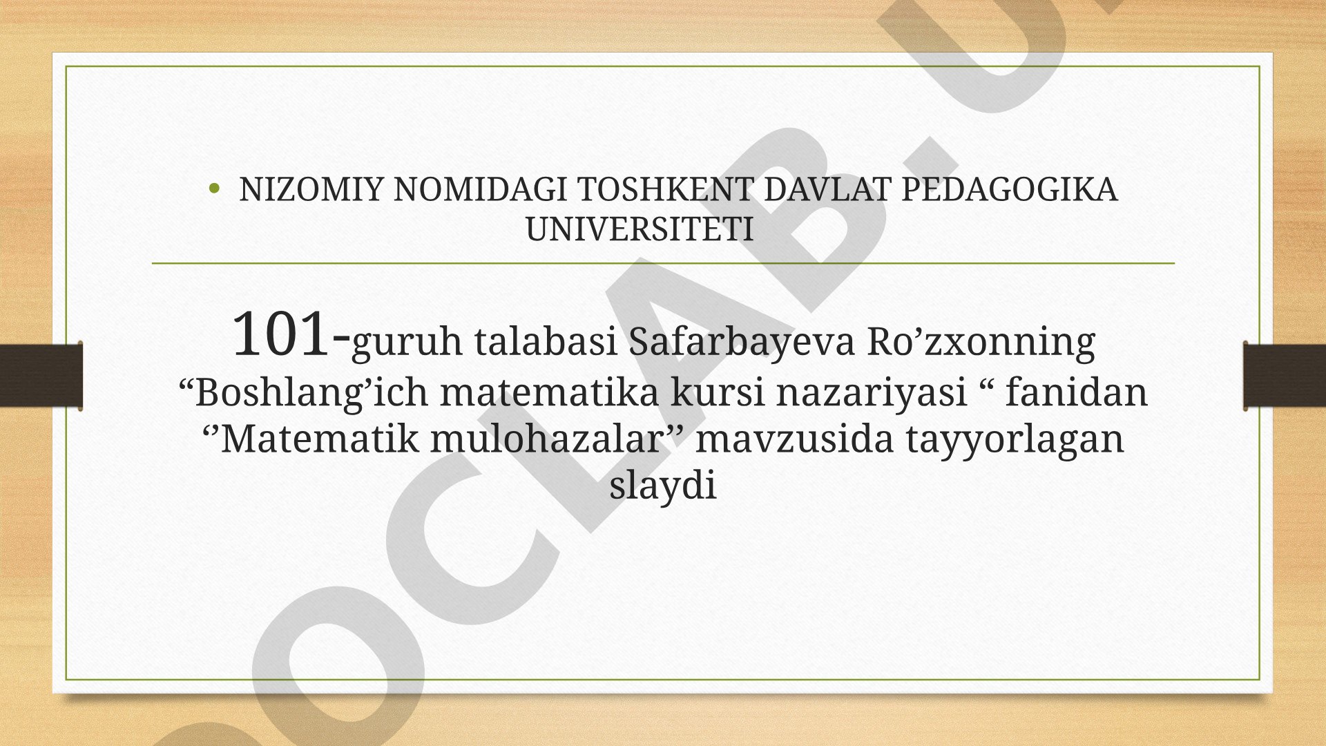 Matematik mulohazalar