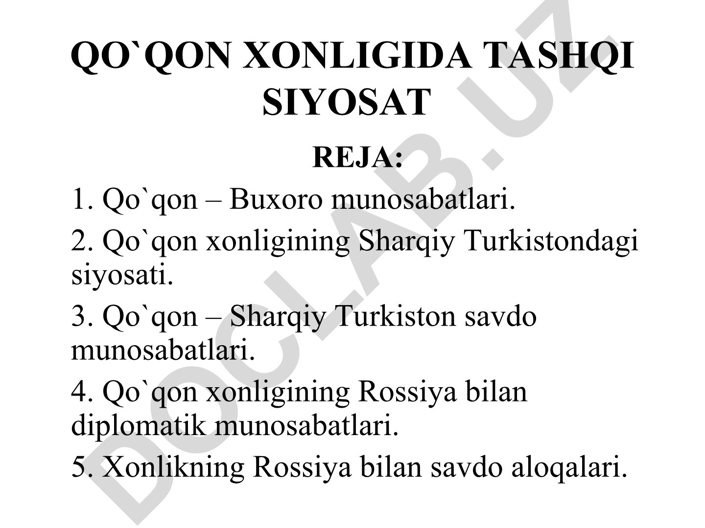 Qo'qon xonligining tashqi siyosati va Buxoro munosabatlari