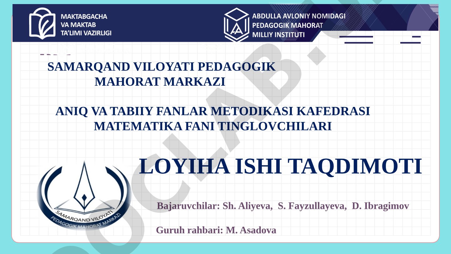 Matnli masalalar mavzusini o'qitish metodikasi
