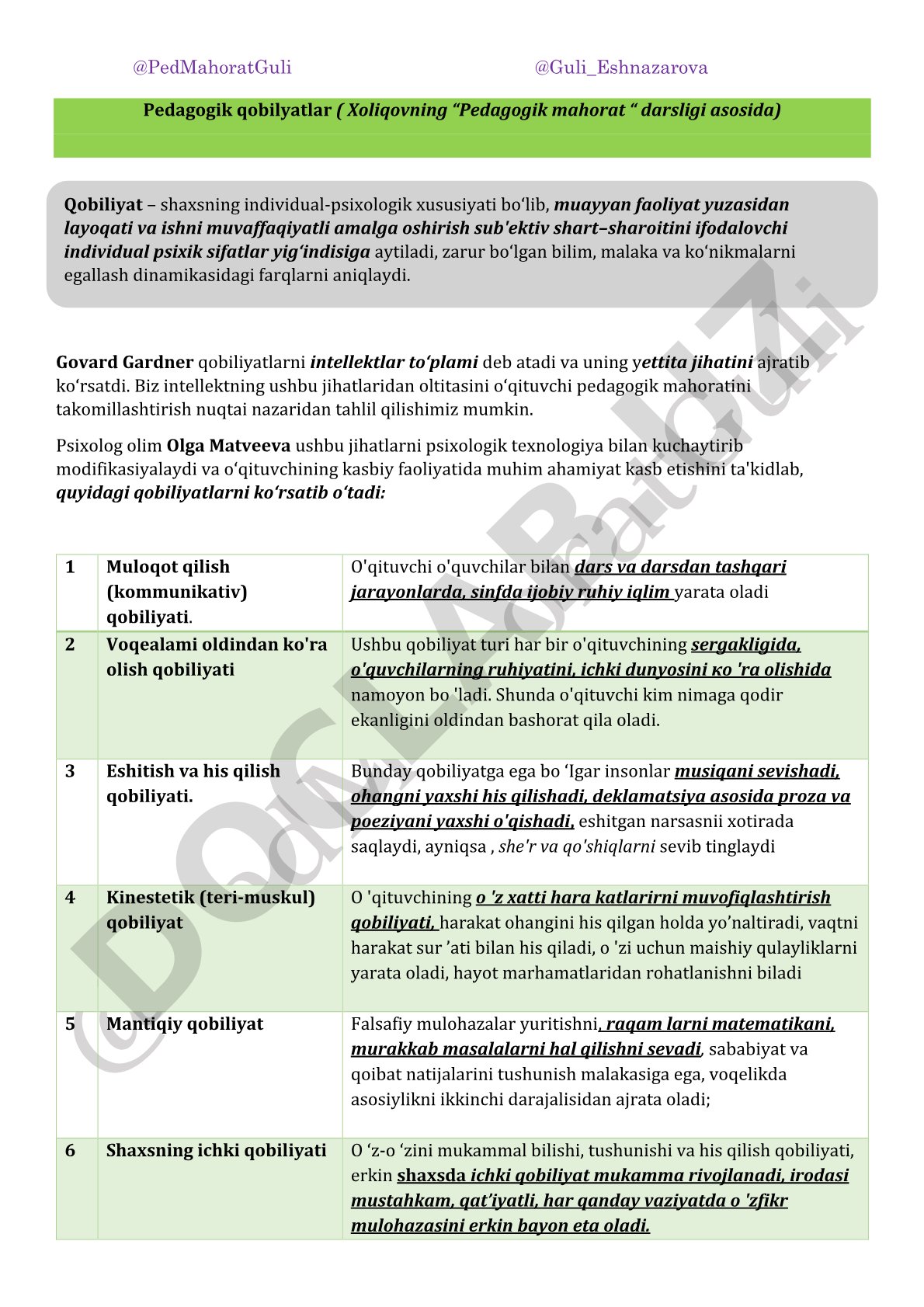 Pedagogik qobiliyatlar