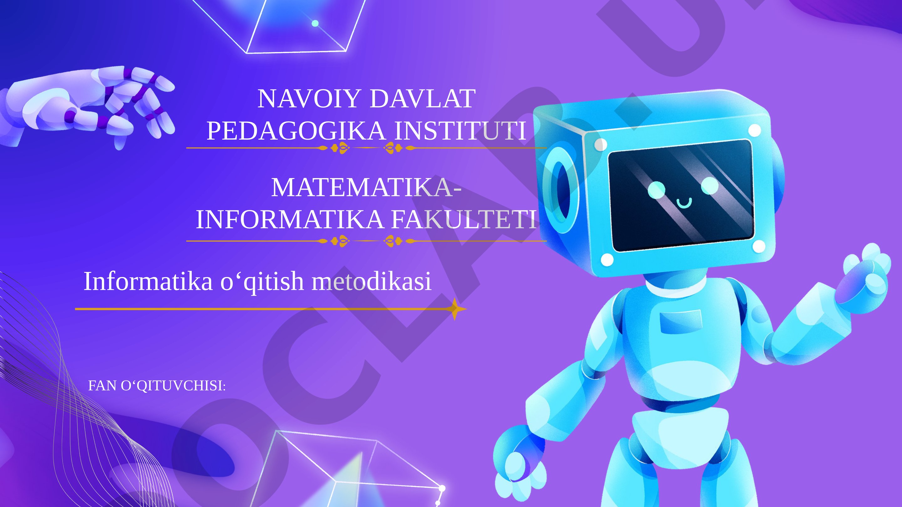 Informatika fanidan amaliy va laboratoriya ishlarini tayyorlash