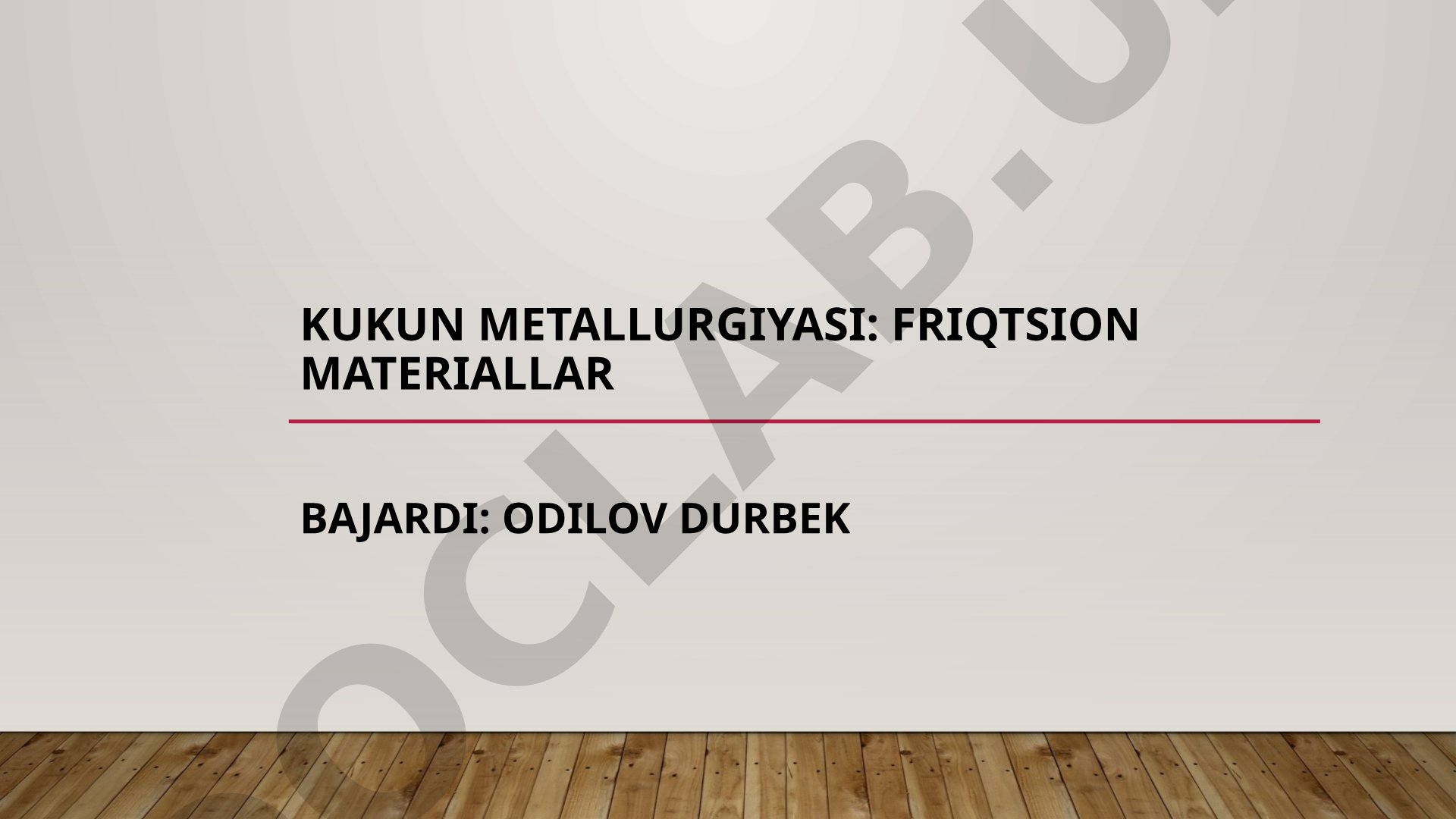 Kukun metallurgiyasi: Friqtsion materiallar