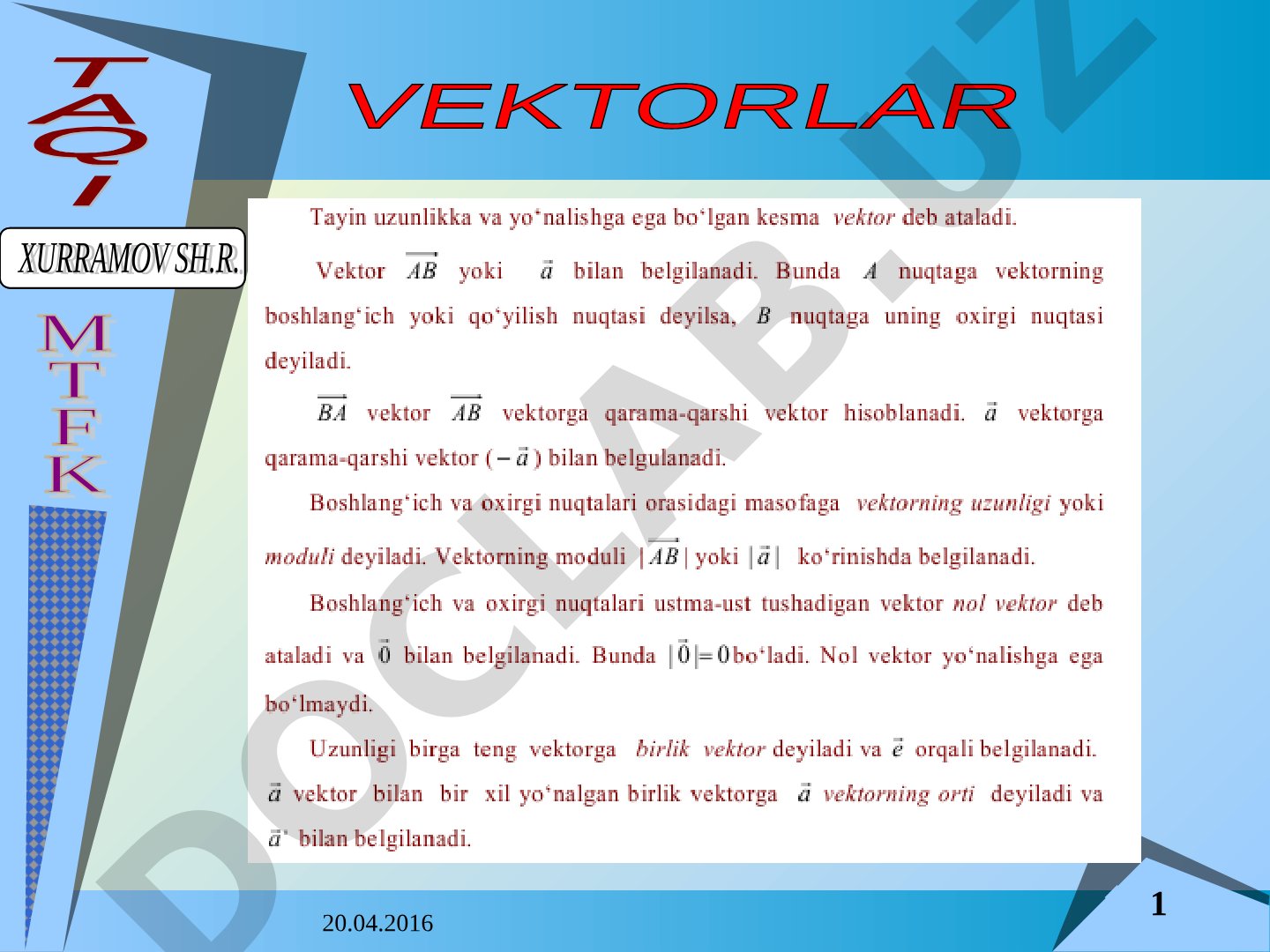 2016 yil 20 aprel kuni