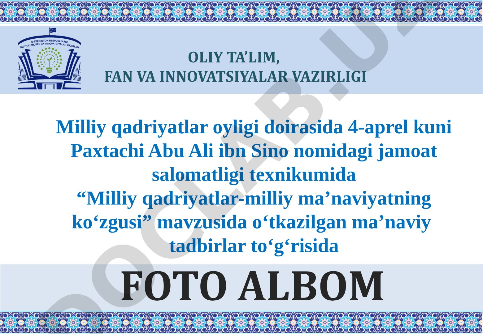 Milliy qadriyatlar-milliy ma’naviyatning ko‘zgusi