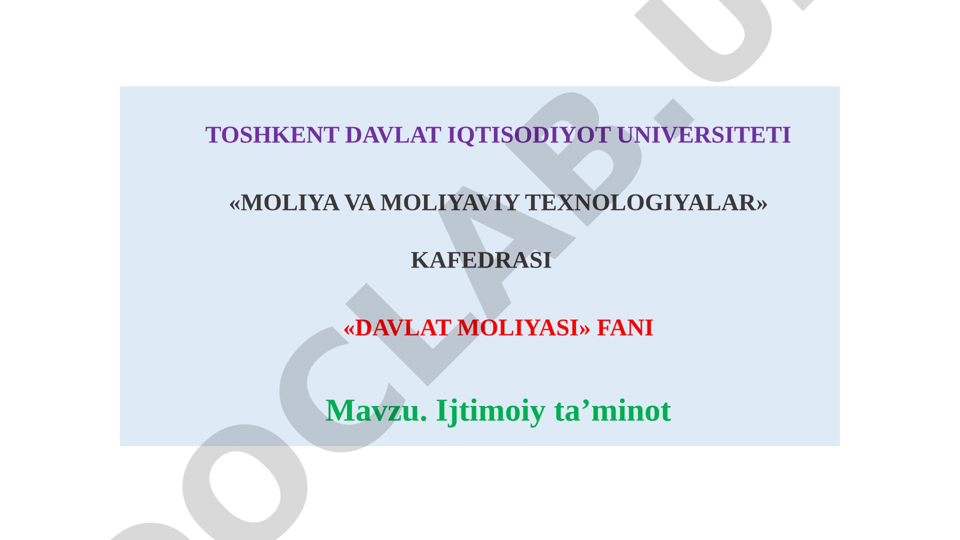 Ijtimoiy ta’minot