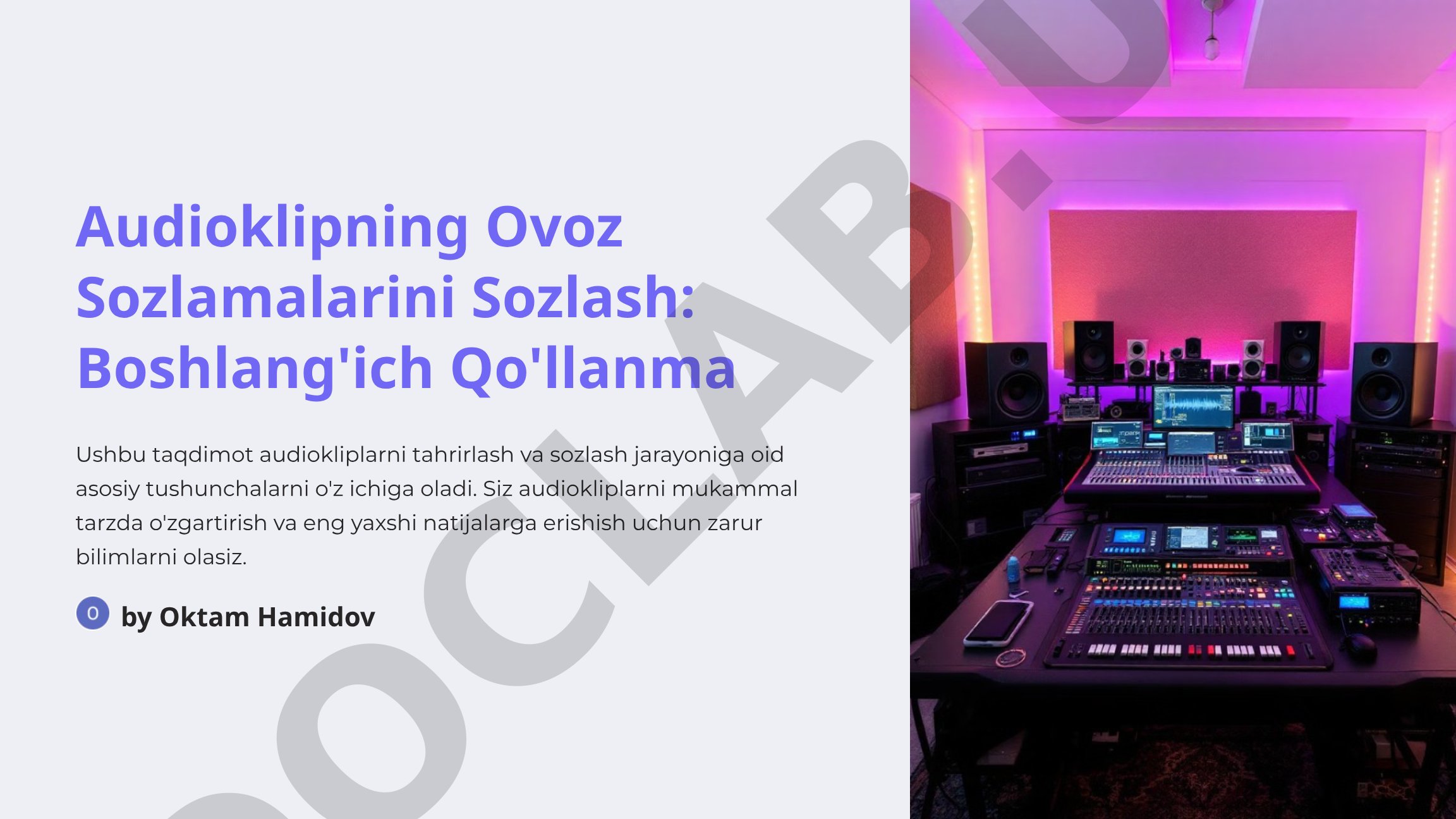Audioklipning Ovoz Sozlamalarini Sozlash: Boshlang'ich Qo'llanma