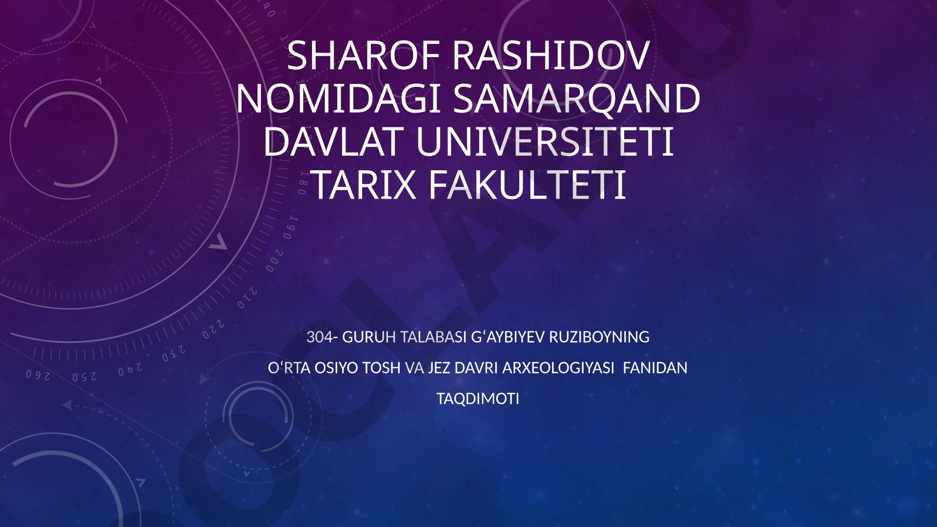 O'rta Osiyoda ilk paleolit davri madaniyati xususiyatlari