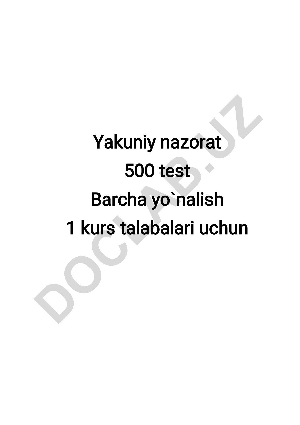 Ingliz tilidan 500 test savollari va javoblari
