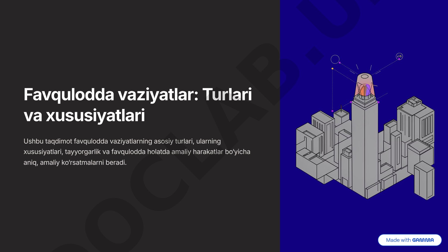 Favqulodda vaziyatlar: Turlari va xususiyatlari