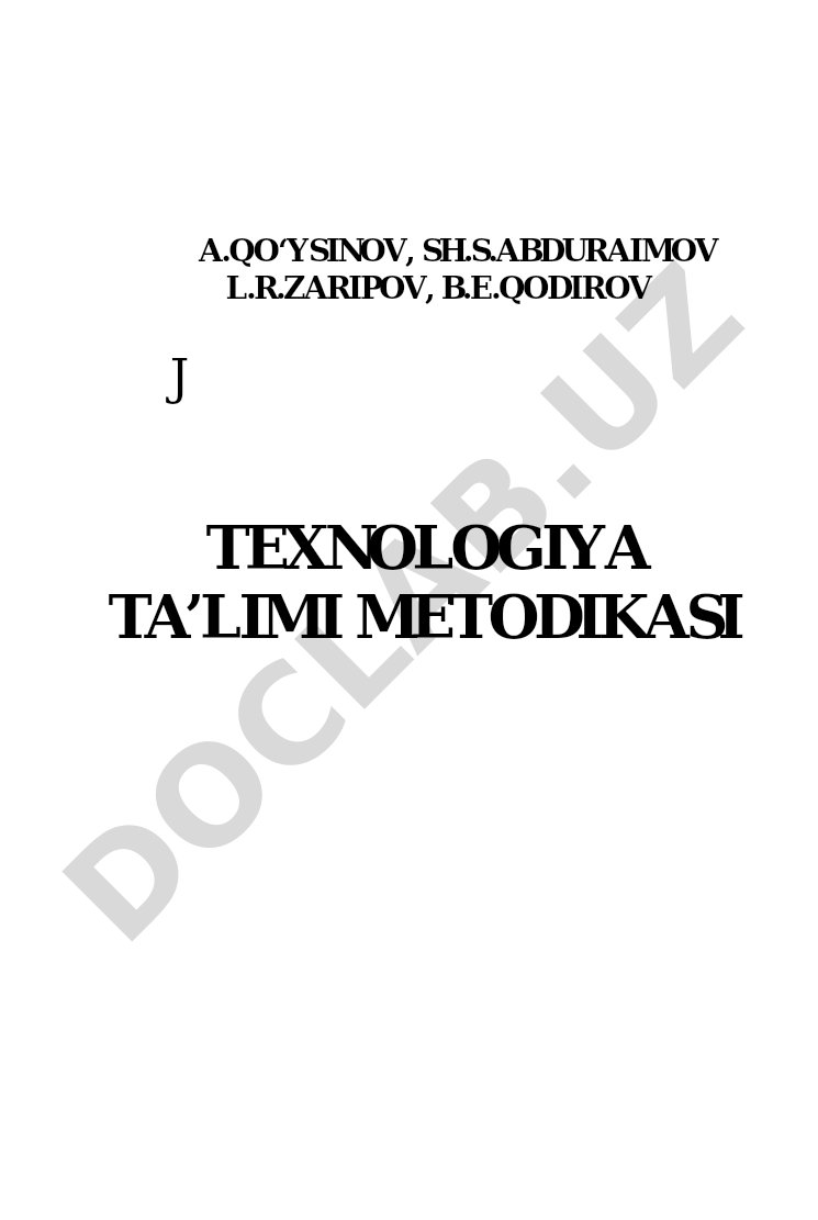 Texnologiya ta’limi metodikasi