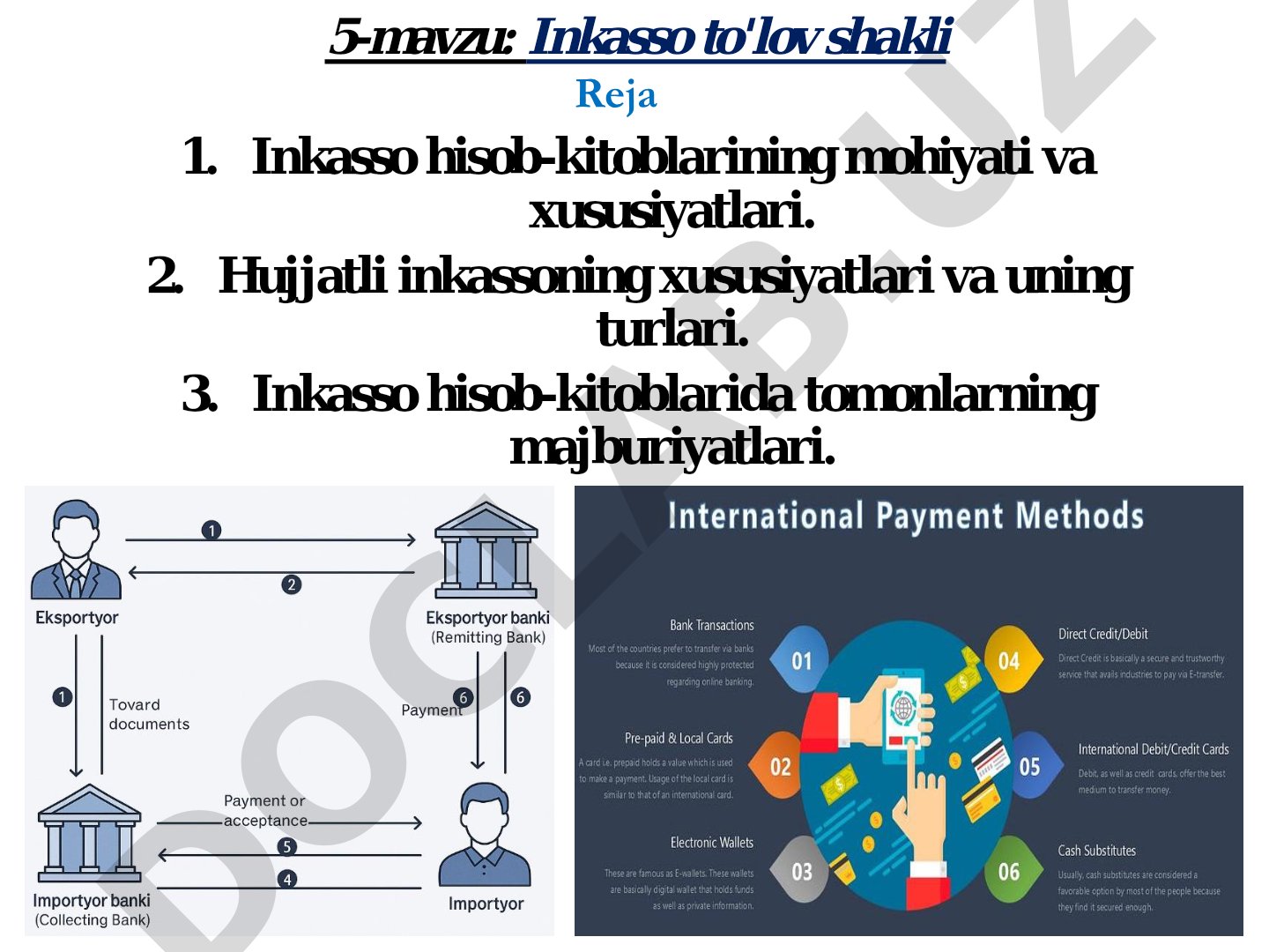 Inkasso to'lov shakli