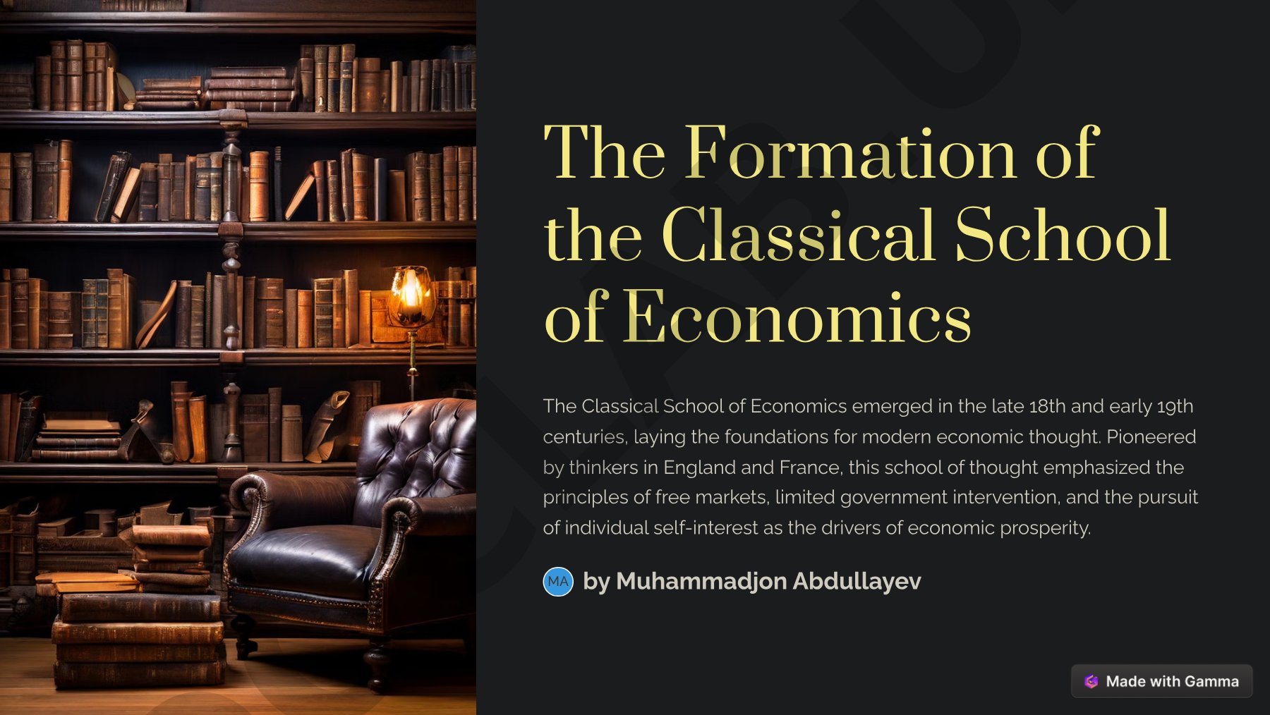 The Formation of the Classical School of Economics