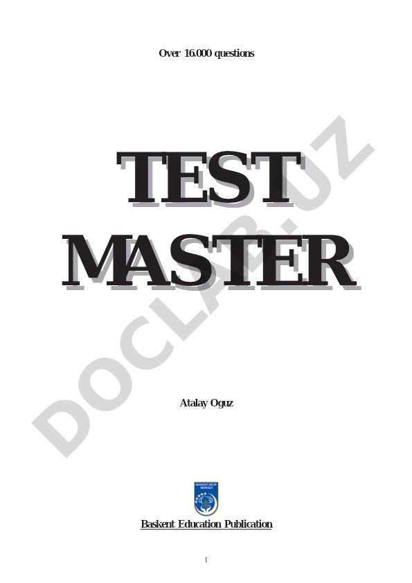 Test Master Grammar Questions Book 1