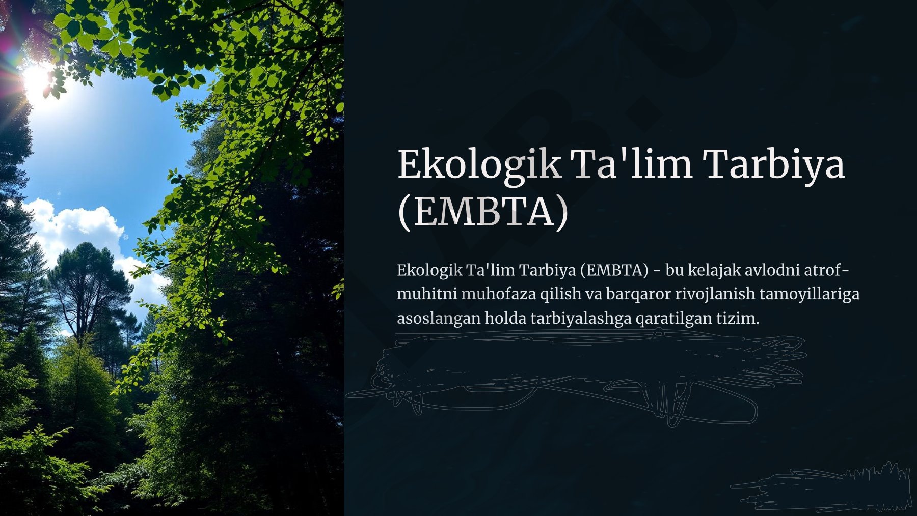 Ekologik Ta'lim Tarbiya (EMBTA) tamoyillari, maqsadi va vazifalari