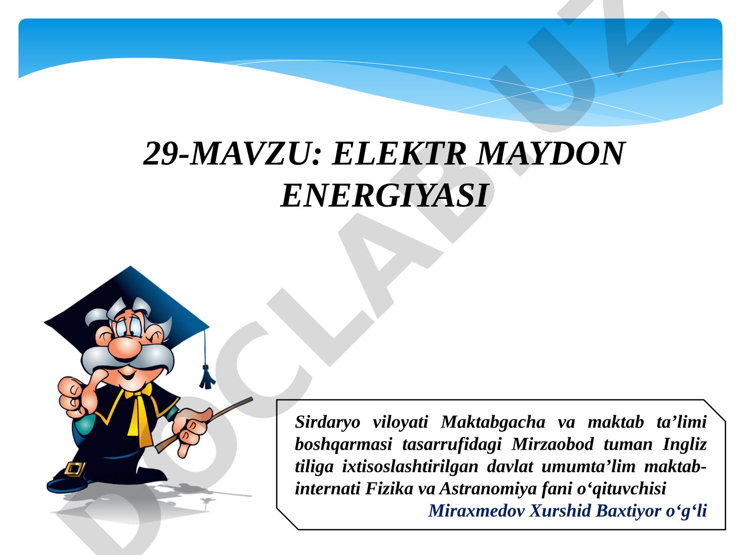 ELEKTR MAYDON ENERGIYASI