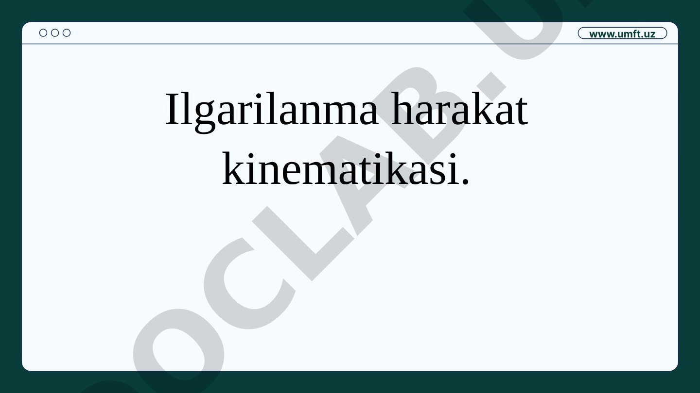 Ilgarilanma harakat kinematikasi