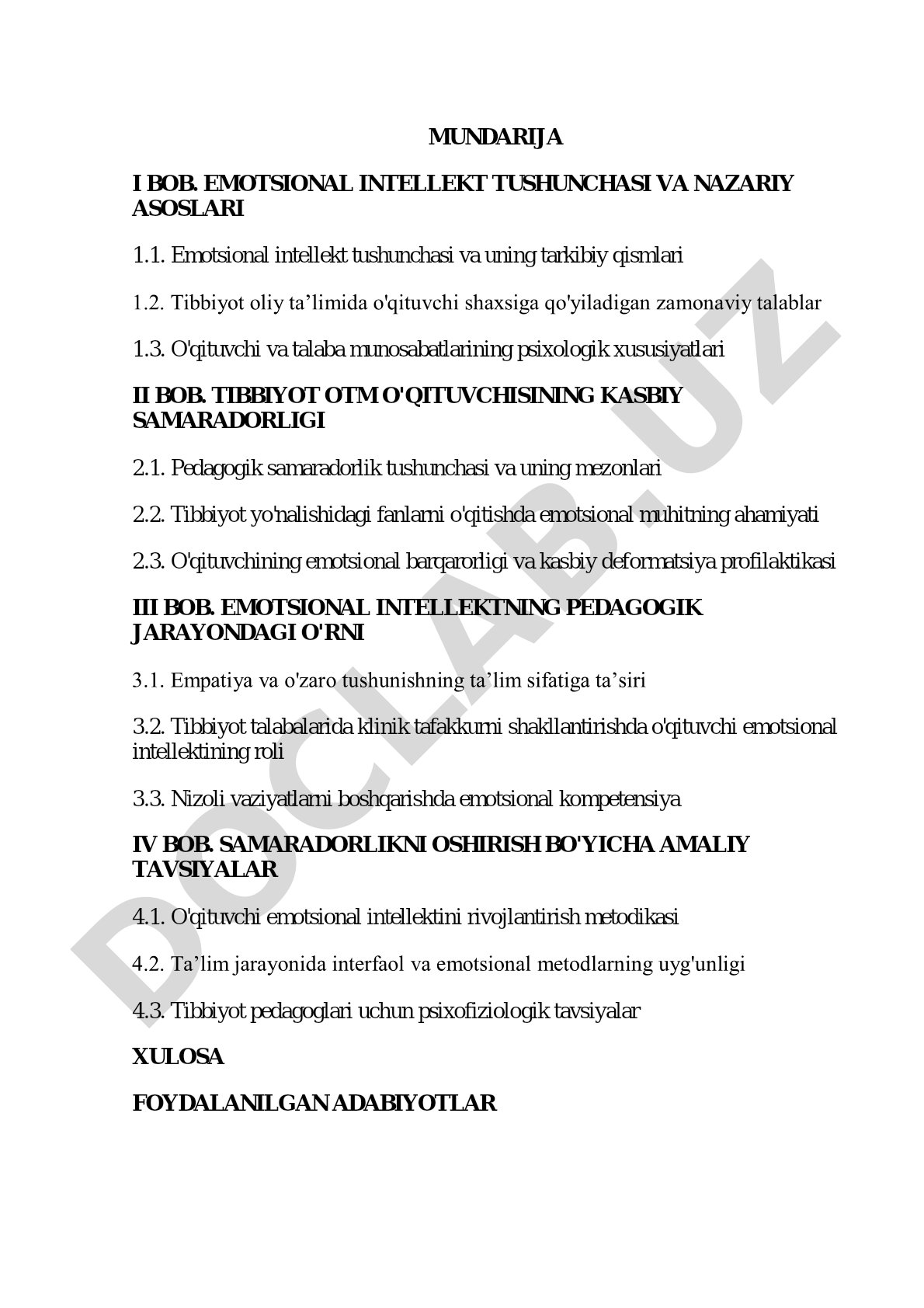 Tibbiyot OTM o'qituvchisining emotsional intellekti va pedagogik samaradorlikka ta'siri