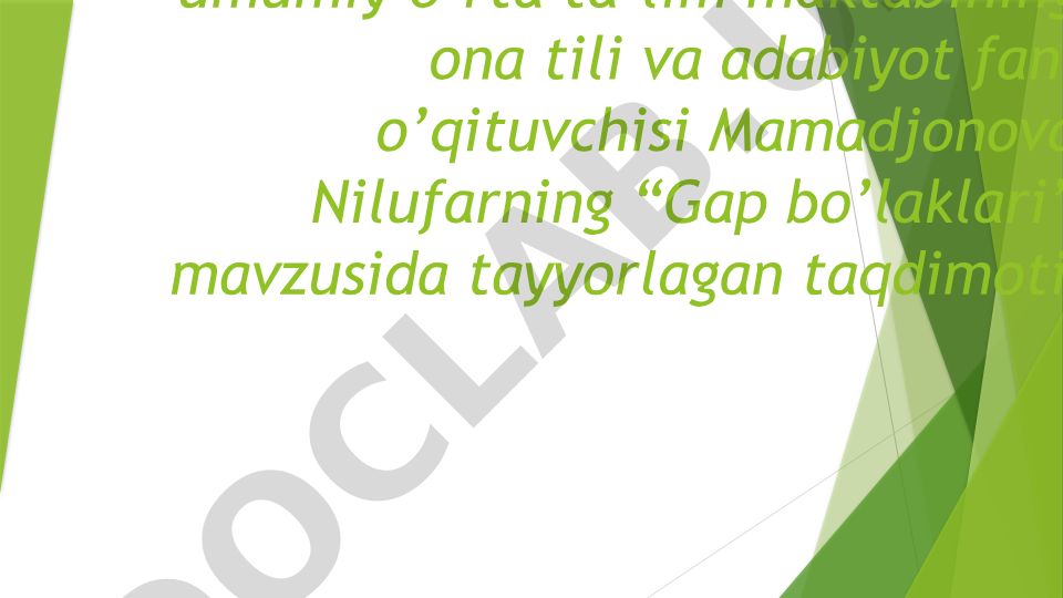 Gap bo'laklari va ularning uyishib kelishi