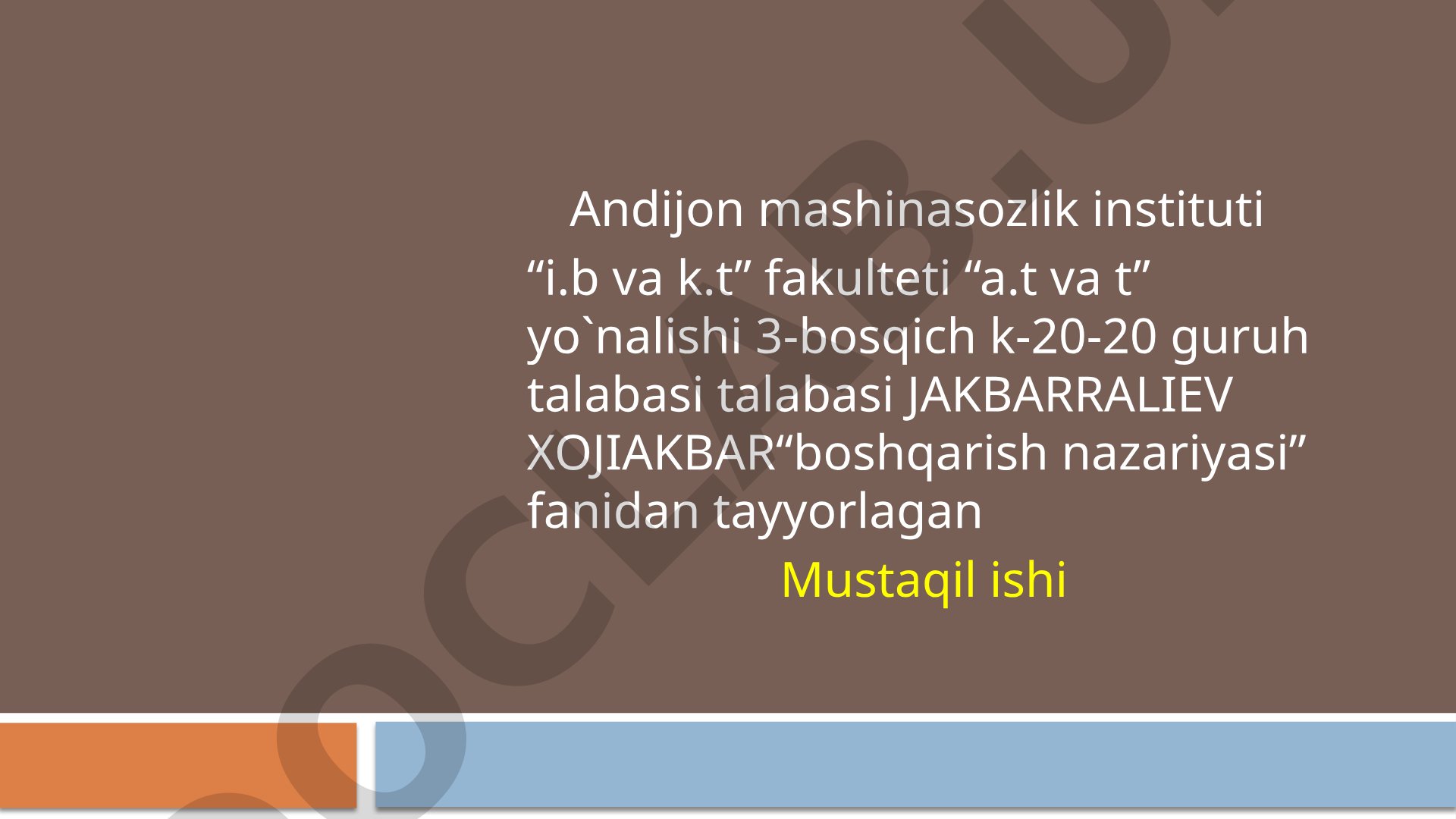 Boshqarish tushunchasi. Inson faoliyatida boshqaruvning o'rni