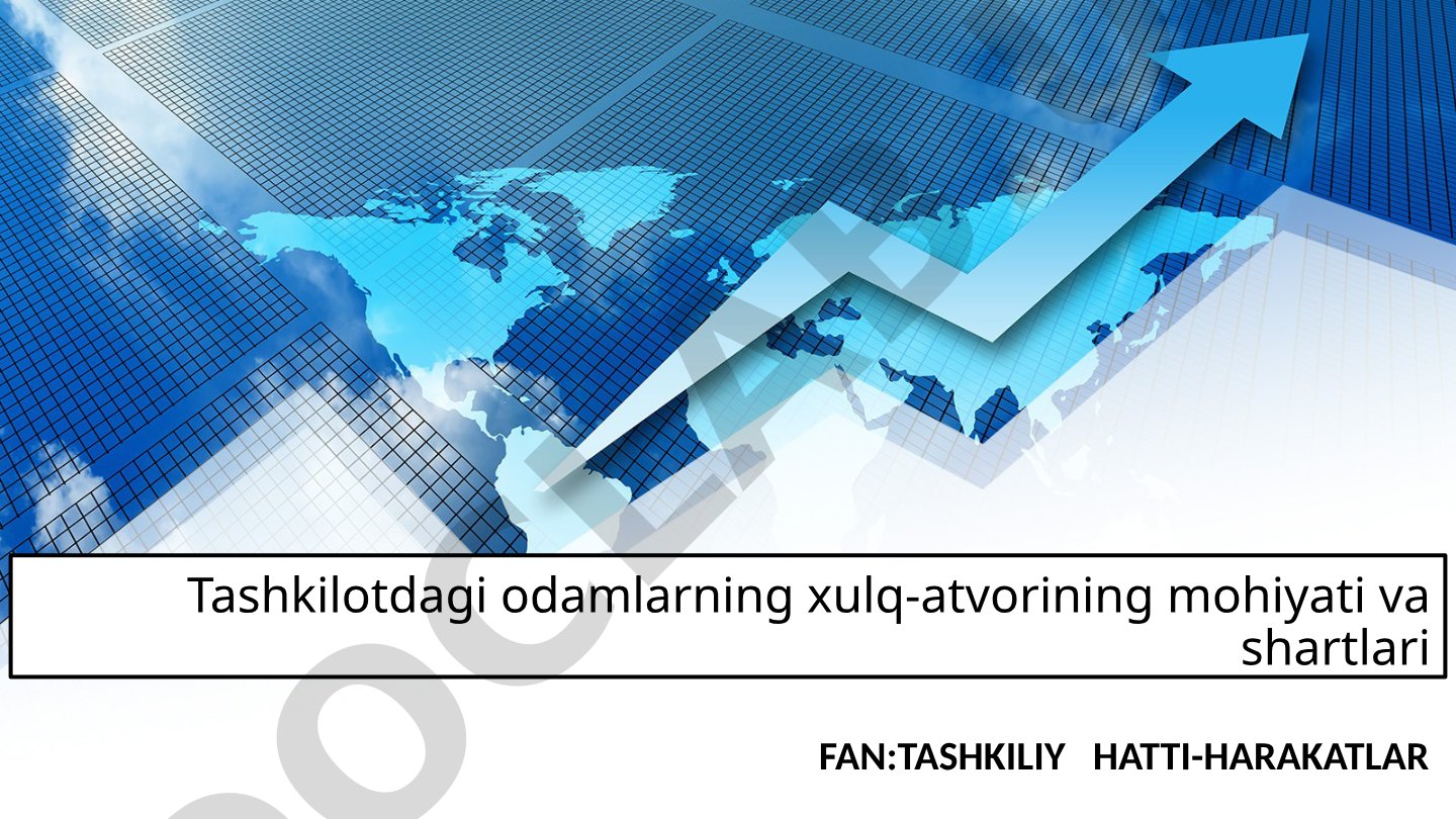 Tashkiliy xulq-atvor: mohiyati va shartlari
