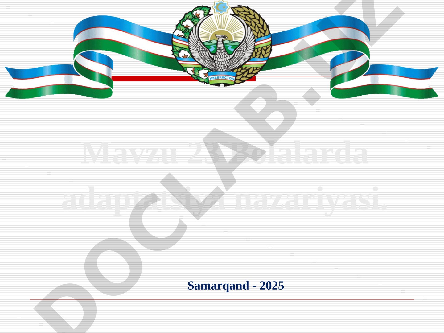Bolalarda adaptatsiya nazariyasi