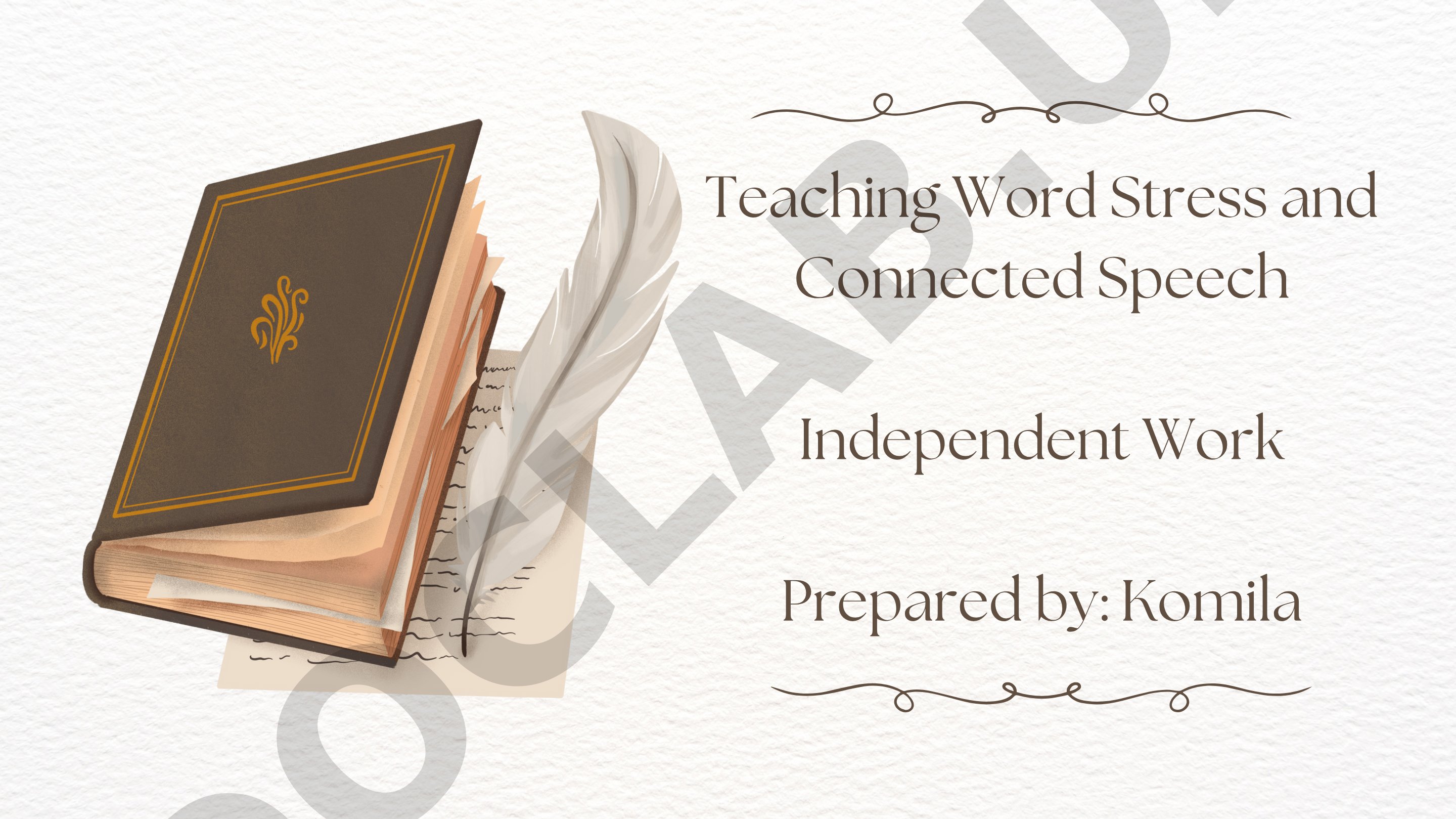 Teaching Word Stress and Connected Speech