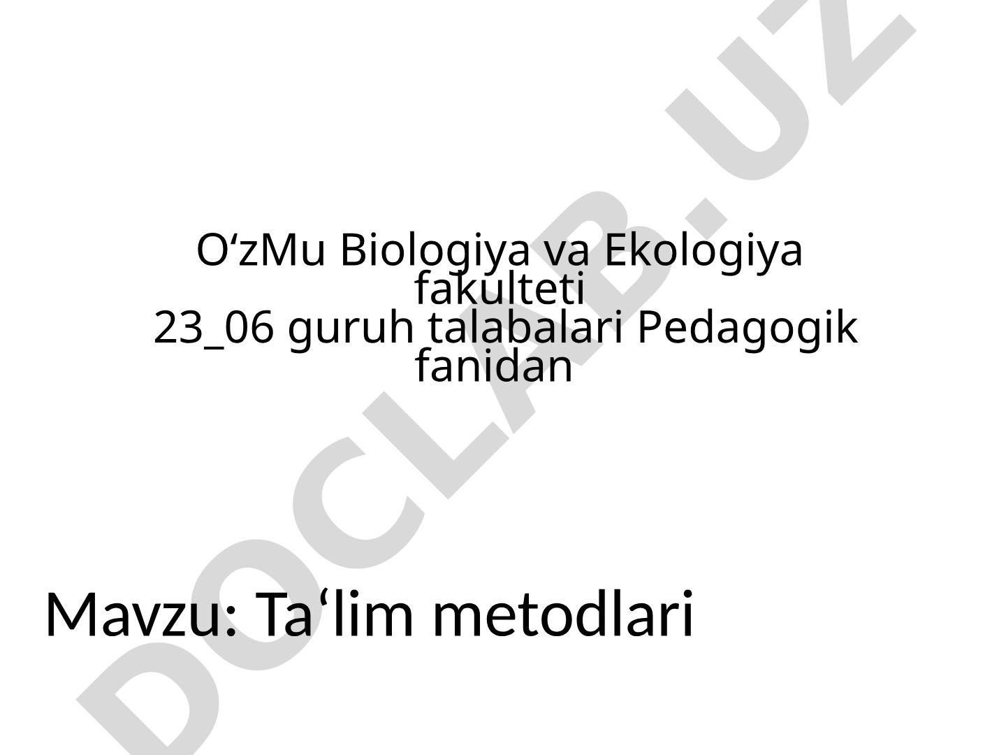 Ta‘lim metodlari