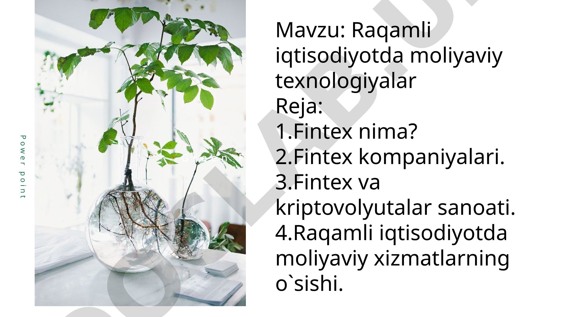 Raqamli iqtisodiyotda moliyaviy texnologiyalar