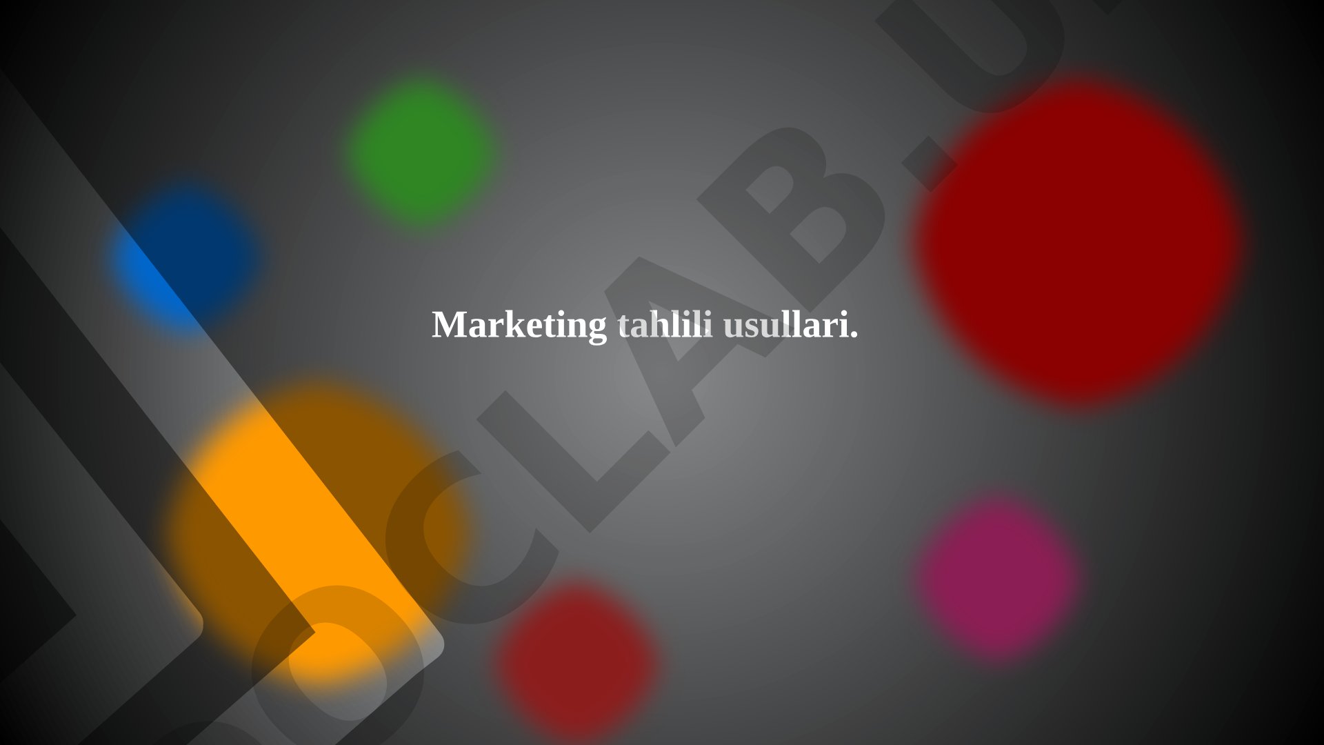 Marketing tahlili usullari
