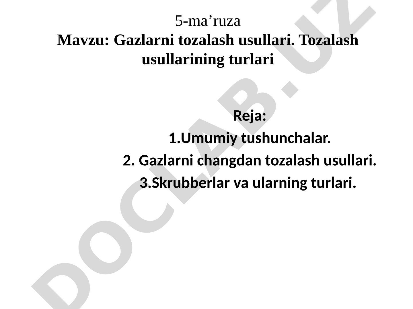 Gazlarni tozalash usullari
