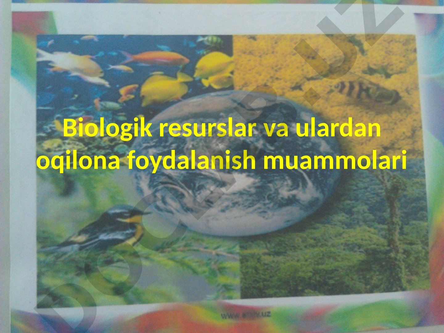 Biologik resurslar va ulardan oqilona foydalanish muammolari