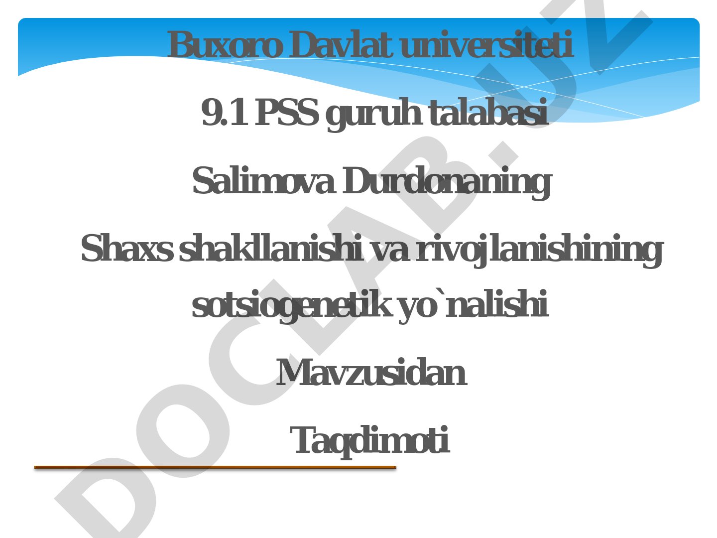 Shaxs shakllanishi va rivojlanishining sotsiogenetik yo'nalishi