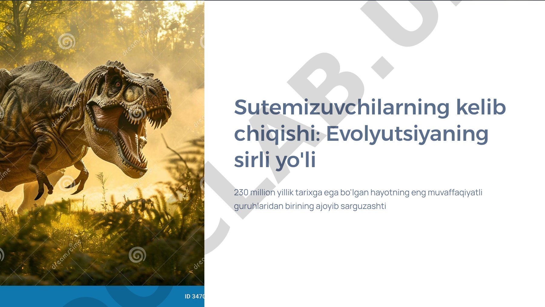 Sutemizuvchilarning kelib chiqishi: Evolyutsiyaning sirli yo'li