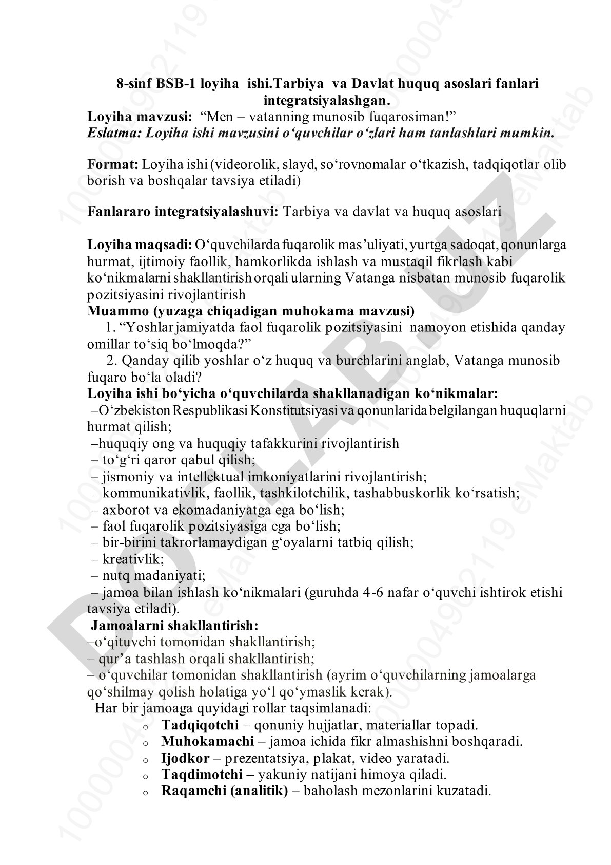 Men – vatanning munosib fuqarosiman!
