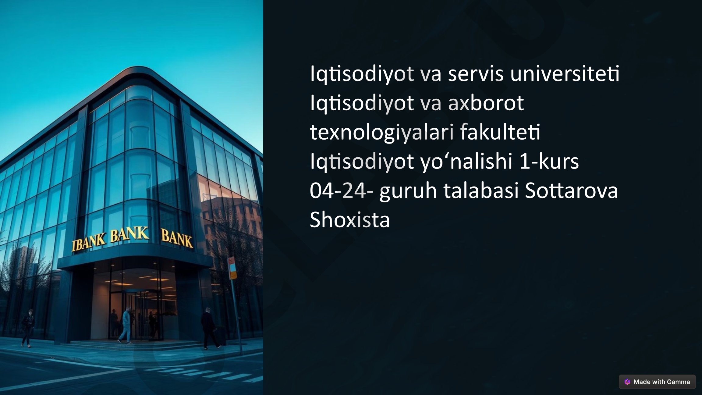 Tijorat bankining tashkiliy-tarkibiy tuzilishi