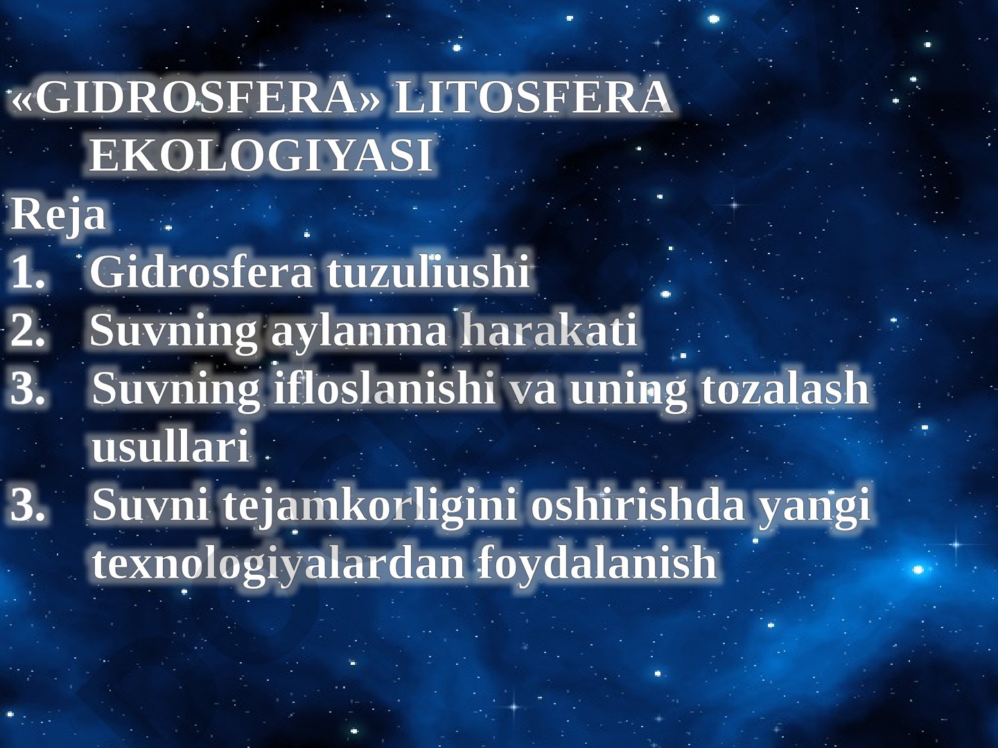 Gidrosfera litosfera ekologiyasi