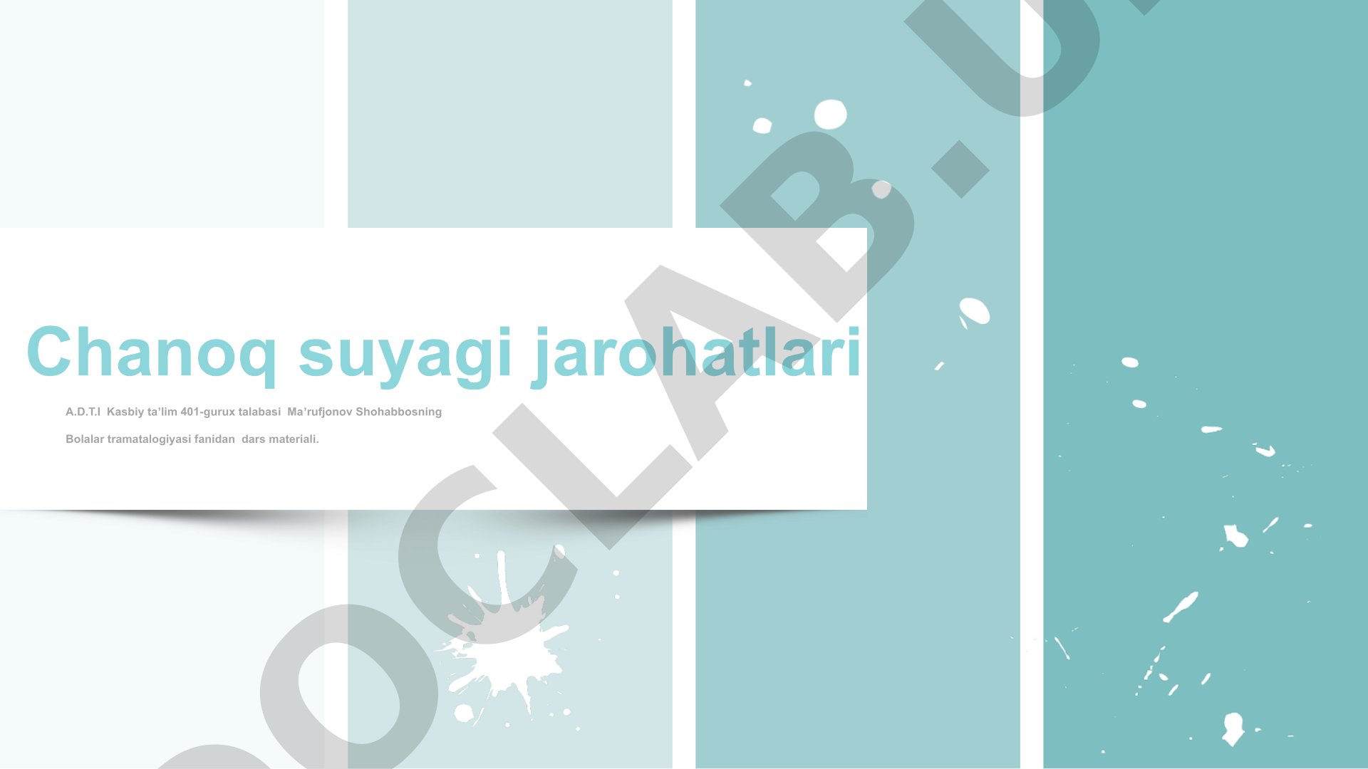 Chanoq suyagi jarohatlari