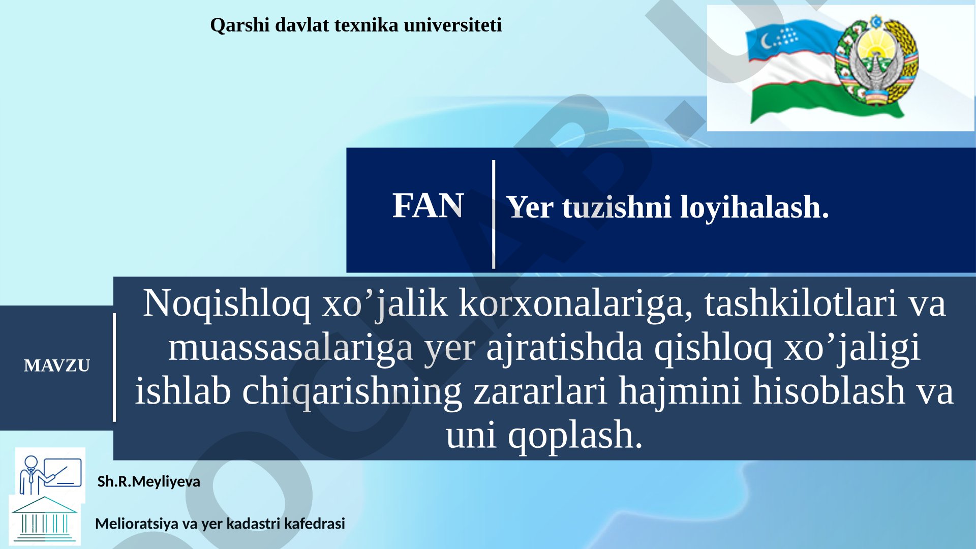 Yer tuzishni loyihalash